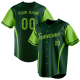 Custom Unisex Kelly Green & Green Pattern Baseball Jersey