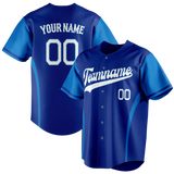 Custom Unisex Royal Blue & Blue Pattern Baseball Jersey BB0000221920