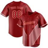 Custom Unisex Maroon & Light Pink Pattern Baseball Jersey BB0000230826