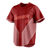 Custom Unisex Maroon & Light Pink Pattern Baseball Jersey BB0000230826