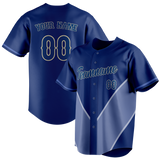 Custom Unisex Royal Blue & Light Blue Pattern Baseball Jersey