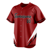 Custom Unisex Maroon & White Pattern Baseball Jersey BB0000240802