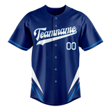 Custom Unisex Royal Blue & White Pattern Baseball Jersey BB0000241902