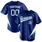 Custom Unisex Royal Blue & White Pattern Baseball Jersey BB0000241902