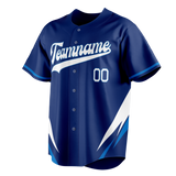 Custom Unisex Royal Blue & White Pattern Baseball Jersey BB0000241902