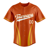 Custom Unisex Orange & Gold Pattern Baseball Jersey BB0000251013