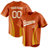 Custom Unisex Orange & Gold Pattern Baseball Jersey BB0000251013