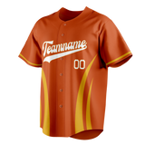 Custom Unisex Orange & Gold Pattern Baseball Jersey BB0000251013