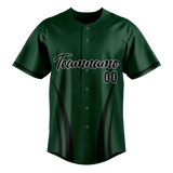 Custom Unisex Kelly Green & Black Pattern Baseball Jersey BB0000251501