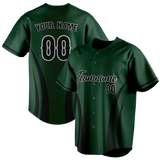 Custom Unisex Kelly Green & Black Pattern Baseball Jersey