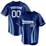 Custom Unisex Royal Blue & Light Blue Pattern Baseball Jersey BB0000251921