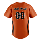 Custom Unisex Orange & Black Pattern Baseball Jersey BB0000261001