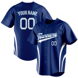 Custom Unisex Royal Blue & White Pattern Baseball Jersey BB0000261902