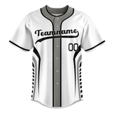 Custom Unisex White & Gray Pattern Baseball Jersey BB0000270203