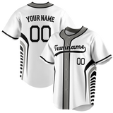 Custom Unisex White & Gray Pattern Baseball Jersey BB0000270203