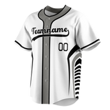 Custom Unisex White & Gray Pattern Baseball Jersey BB0000270203