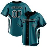 Custom Unisex Dark Aqua & Black Pattern Baseball Jersey