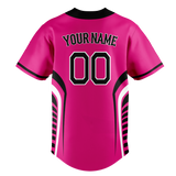 Custom Unisex Pink & Black Pattern Baseball Jersey BB0000272501