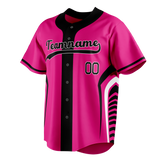 Custom Unisex Pink & Black Pattern Baseball Jersey BB0000272501