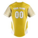 Custom Unisex Yellow & White Pattern Baseball Jersey BB0000281202