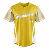 Custom Unisex Yellow & White Pattern Baseball Jersey BB0000281202