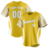 Custom Unisex Yellow & White Pattern Baseball Jersey