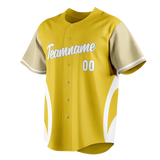 Custom Unisex Yellow & White Pattern Baseball Jersey BB0000281202