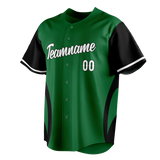 Custom Unisex Kelly Green & Black Pattern Baseball Jersey BB0000281501