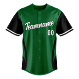 Custom Unisex Kelly Green & Black Pattern Baseball Jersey BB0000281501