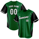 Custom Unisex Kelly Green & Black Pattern Baseball Jersey BB0000281501