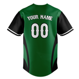 Custom Unisex Kelly Green & Black Pattern Baseball Jersey BB0000281501