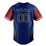 Custom Unisex Royal Blue & Maroon Pattern Baseball Jersey BB0000281908