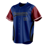 Custom Unisex Royal Blue & Maroon Pattern Baseball Jersey BB0000281908