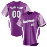 Custom Unisex Light Purple & White Pattern Baseball Jersey