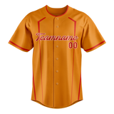 Custom Unisex Light Orange & Orange Pattern Baseball Jersey BB0000341110