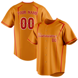 Custom Unisex Light Orange & Orange Pattern Baseball Jersey BB0000341110