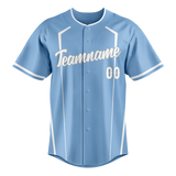 Custom Unisex Light Blue & White Pattern Baseball Jersey BB0000342102