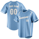 Custom Unisex Light Blue & White Pattern Baseball Jersey