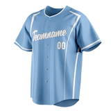 Custom Unisex Light Blue & White Pattern Baseball Jersey BB0000342102