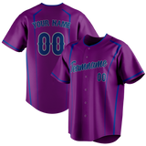 Custom Unisex Light Purple & Dark Purple Pattern Baseball Jersey BB0000342422