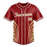 Custom Unisex Maroon & Cream Pattern Baseball Jersey BB0000350805