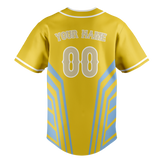 Custom Unisex Yellow & Silver Pattern Baseball Jersey BB0000351204