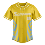 Custom Unisex Yellow & Silver Pattern Baseball Jersey BB0000351204