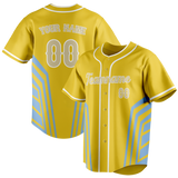 Custom Unisex Yellow & Silver Pattern Baseball Jersey