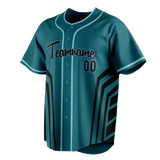 Custom Unisex Dark Aqua & Black Pattern Baseball Jersey BB0000351601