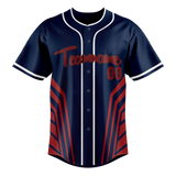 Custom Unisex Navy Blue & Red Pattern Baseball Jersey BB0000351809