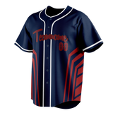 Custom Unisex Navy Blue & Red Pattern Baseball Jersey BB0000351809