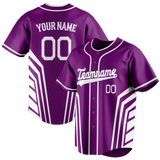 Custom Unisex Purple & White Pattern Baseball Jersey BB0000352302