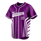 Custom Unisex Purple & White Pattern Baseball Jersey BB0000352302