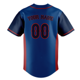 Custom Unisex Royal Blue & Red Pattern Baseball Jersey BB0000361909